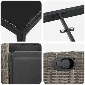 Conjunto de Jantar de Jardim com 5 Peças em Polyrattan Cinza