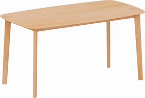 HOMCOM Mesa de jantar retangular para 6 pessoas mesa de cozinha 150 cm em madeira maciça 150 x 80 x 76 cm madeira natural | Aosom Portugal