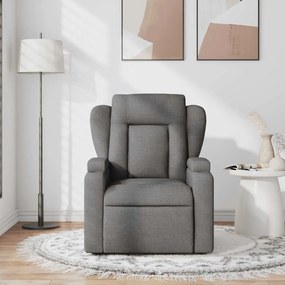 Poltrona de massagens reclinável tecido cinzento-escuro