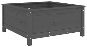 Vaso/floreira de jardim 82,5x82,5x39 cm pinho maciço cinzento