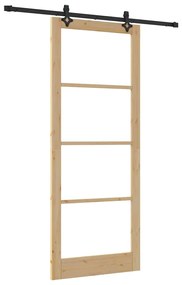 Porta Corrediça vidaXL com Conjunto de Hardware 'ORKDAL'Madeira Sólida