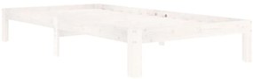 Estrutura de cama 100x200 cm pinho maciço branco