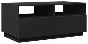 Mesa de centro com luzes LED 90x49x40 cm preto