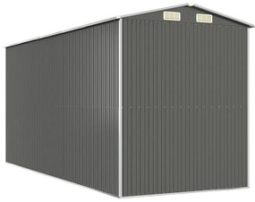 Abrigo de jardim 192x440x223 cm aço galvanizado cinzento-claro