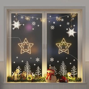 Luzes de Natal Silhueta da estrela 2 pcs 50 LEDs branco quente