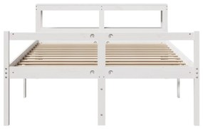 Cama para idosos com cabeceira 135x190 cm pinho maciço branco