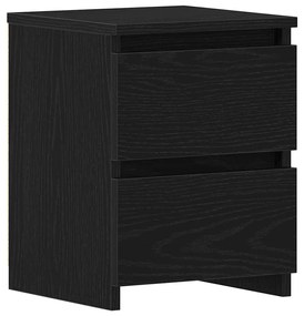 Criado-mudo vidaXL com Gavetas Cor Preto Madeira de Carvalho 30x30x40
