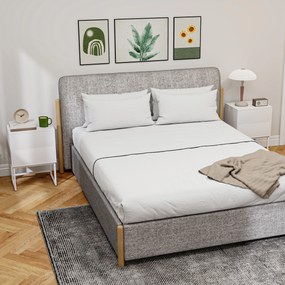 Conjunto de 2 Mesas de Cabeceira Estreitas Mesas de Cabeceira Quarto com 2 Gavetas Abertura por Pressão 40x30x55 cm Branco