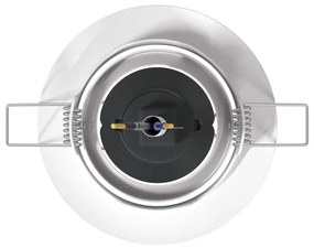 Luminárias Embutidas 12 pcs Redondas GU10 Brancas Ø90 mm Aço