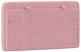 Almofadão de cabeceira 80 cm veludo rosa
