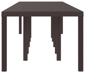 Mesa de Jardim vidaXL Castanha 350x100x73 cm Polirattan