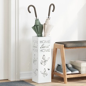 vidaXL Suporte para Guarda-Chuva Branco Metal Padrão Durável