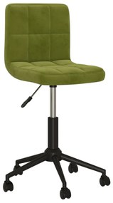 vidaXL Cadeira de jantar giratória veludo verde-claro