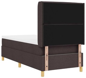 Cama Box com Colchão Marrom Escuro 100x200 cm
