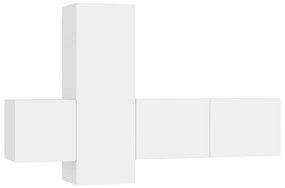 Conjunto de 3 Móveis de Parede de TV Faial M - Branco - Design Moderno