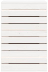 Cesto de roupa suja 44x44x66 cm madeira de pinho maciça branco