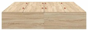 Cama com Estrutura de Armazenamento Carvalho Sonoma 150x200 cm