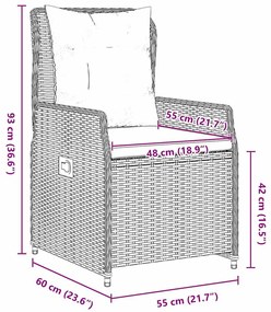 Conjunto de Jantar de Jardim 5 Peças Bege em Rattan Sintético