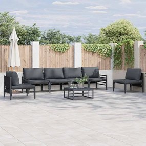 vidaXL Conjunto de Sofá de Jardim 6 pcs Antracite Aço