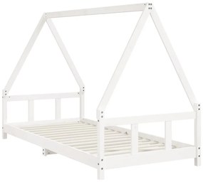 Estrutura de cama infantil 90x200 cm pinho maciço branco
