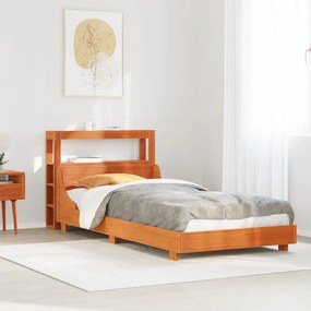 vidaXL Cama sem colchão 90x190 cm madeira de pinho maciça castanho-mel
