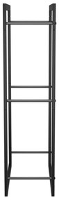 Suporte para lenha 50x28x94 cm aço preto mate