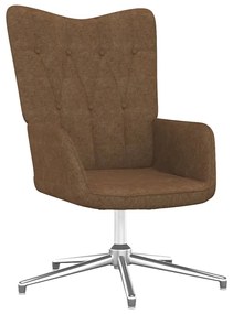 Cadeira de descanso com banco tecido cinzento-acastanhado