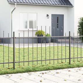 Cerca de Jardim vidaXL com Topo em Arco Cinza 5,1x1 m em Aço