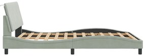 Estrutura de cama sem colchão 140x200 cm veludo cinzento-claro
