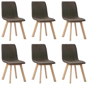 vidaXL Cadeiras de jantar 6 pcs tecido castanho