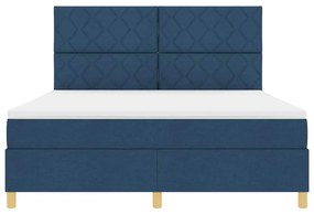 Cama Box Springer com Colchão Azul Super King Tecido