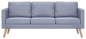 Conjunto de sofás de 2 lugares e 3 lugares tecido cinza claro