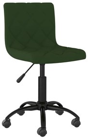 vidaXL Cadeira de escritório giratória veludo verde-escuro