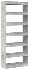 Armário/Divisor de Ambiente Cinza Betão 80x30x198 cm