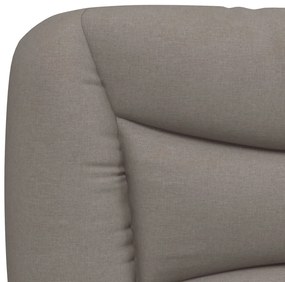 Cama sem colchão 200x200 cm tecido cinzento-acastanhado