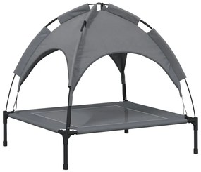 Cama para cães com toldo tecido oxford e aço antracite