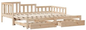 Sofá-cama com gavetão e gavetas sem colchão 80x200 cm