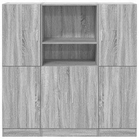 3 pcs armário de cozinha conjunto deriv. madeira cinza sonoma