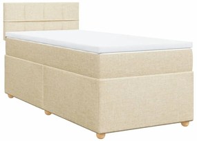 Cama com molas/colchão 90x190 cm tecido cor creme