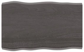 364008 vidaXL Tampo de mesa com bordas vivas carvalho tratado cinza-escuro