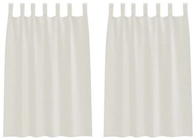 Cortinas com cortinas 2 pcs Creme 140 x 140 cm Poliéster