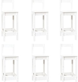 7 pcs conjunto de bar pinho maciço branco