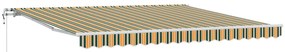 vidaXL Toldo Retrátil Manual Verde e amarelo 400 × 300 cm tecido