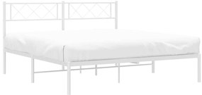 Estrutura de cama com cabeceira 135x190 cm metal branco