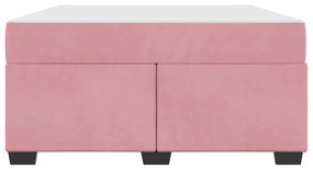 Estrutura de cama com colchão Outros Rosa 140 x 200 cm Veludo