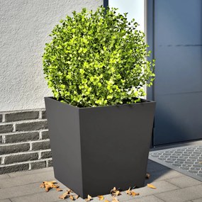 vidaXL Vaso/floreira de jardim 2 pcs 50x50x50 cm aço preto