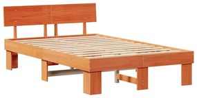 Estrutura da Cama com cabeceira Castanho-mel 120 x 200 cm