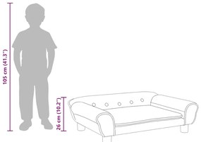 Sofá infantil 70x45x26 cm veludo castanho