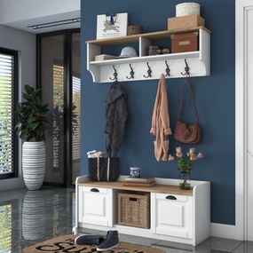 **** Hall Stand P2 – Branco Nogueira – 120x45x40 cm

**