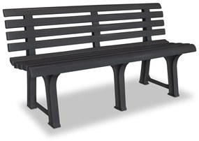vidaXL Banco de jardim 145,5 cm plástico antracite